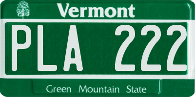 VT license plate PLA222