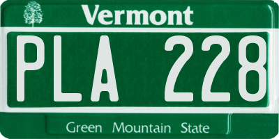 VT license plate PLA228