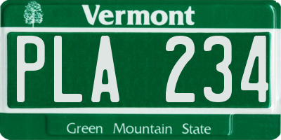 VT license plate PLA234