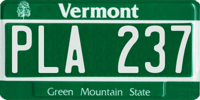 VT license plate PLA237