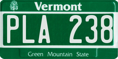 VT license plate PLA238