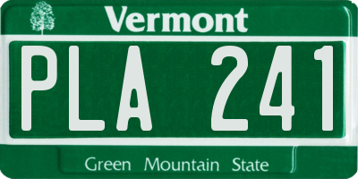 VT license plate PLA241
