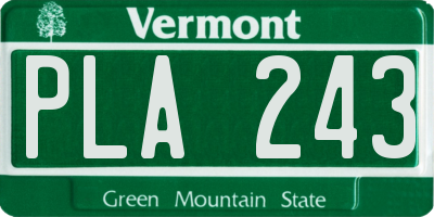 VT license plate PLA243