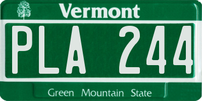 VT license plate PLA244