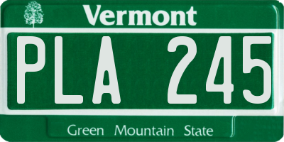 VT license plate PLA245