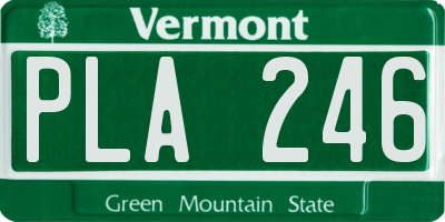 VT license plate PLA246