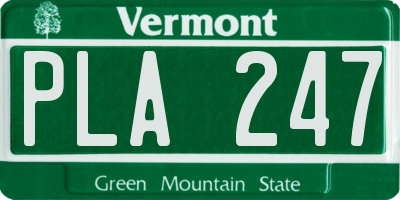VT license plate PLA247