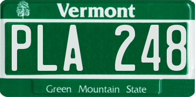 VT license plate PLA248