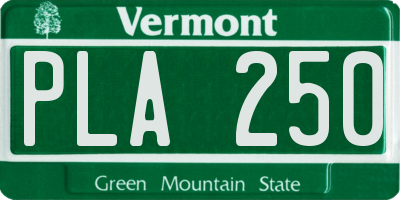VT license plate PLA250