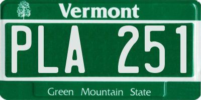 VT license plate PLA251