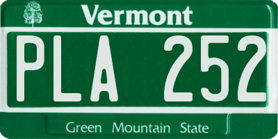 VT license plate PLA252