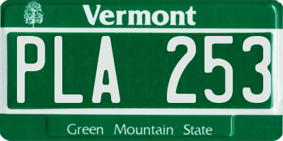 VT license plate PLA253