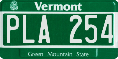 VT license plate PLA254
