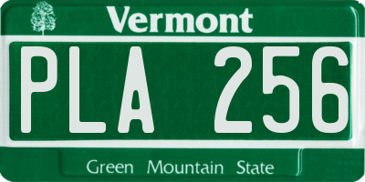 VT license plate PLA256