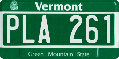 VT license plate PLA261