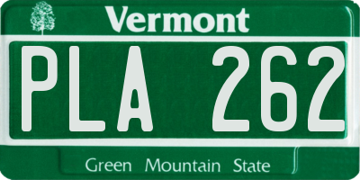 VT license plate PLA262