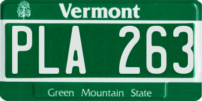 VT license plate PLA263
