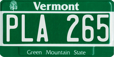 VT license plate PLA265