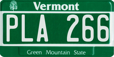 VT license plate PLA266