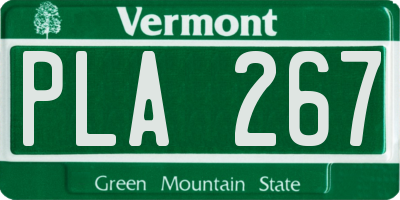 VT license plate PLA267