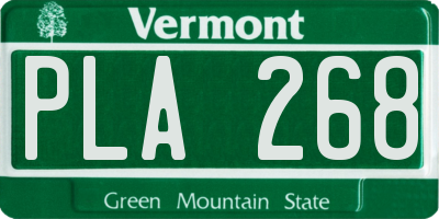 VT license plate PLA268
