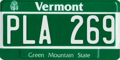 VT license plate PLA269