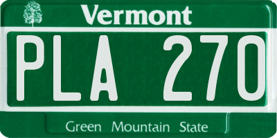 VT license plate PLA270