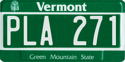 VT license plate PLA271