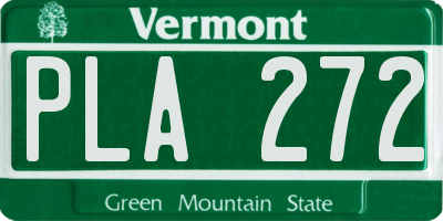VT license plate PLA272