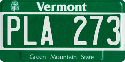 VT license plate PLA273