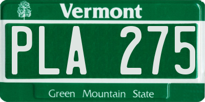 VT license plate PLA275