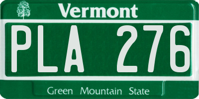 VT license plate PLA276
