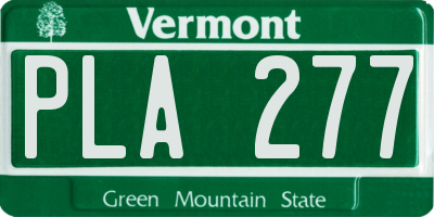 VT license plate PLA277