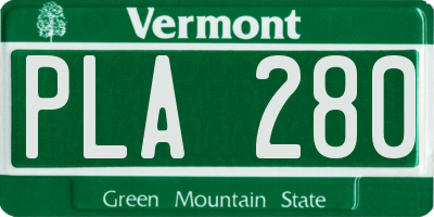 VT license plate PLA280
