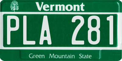 VT license plate PLA281