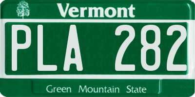 VT license plate PLA282