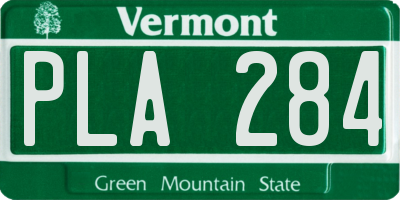 VT license plate PLA284