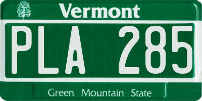 VT license plate PLA285