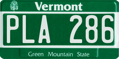 VT license plate PLA286