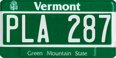 VT license plate PLA287