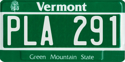 VT license plate PLA291