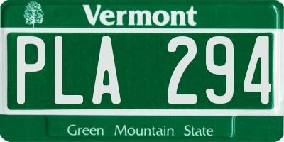 VT license plate PLA294