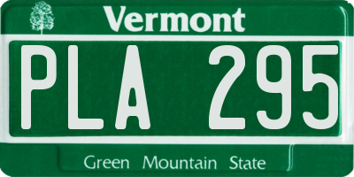 VT license plate PLA295