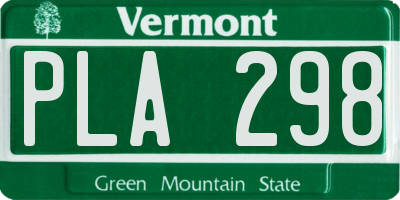 VT license plate PLA298