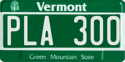 VT license plate PLA300