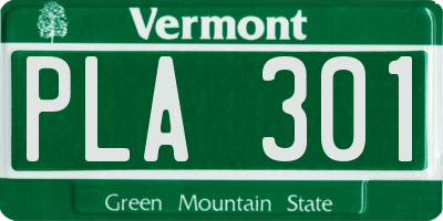 VT license plate PLA301