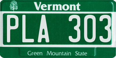 VT license plate PLA303