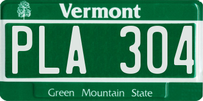VT license plate PLA304