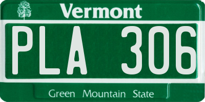 VT license plate PLA306