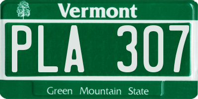 VT license plate PLA307